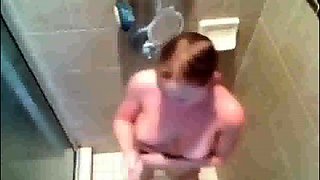 stepdaughter soaps and shaves in shower (voyeur)