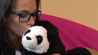 Amazing Brunette Relaxing with Her Friend