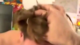 Big Macho Gets Blowjob From His Feminine Husband