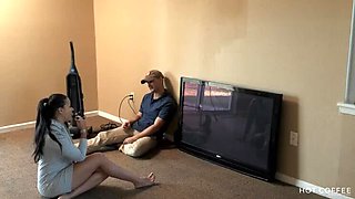 Hot curvy Latina wife cheats with cable guy - homemade amateur squirt