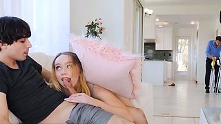 Steamy step siblings have a swift shower fuck