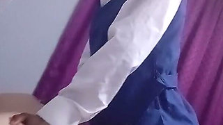 Black Girl Sucks and Rides White Cocl in Uniform