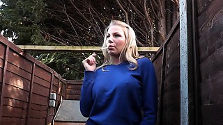 Horny big boobed fat chubby busty blonde