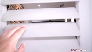 Perv guy fucking big tits milf neighbor