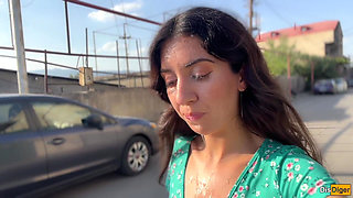 Triple Cum on Face for Village Whore - Public Cumwalk