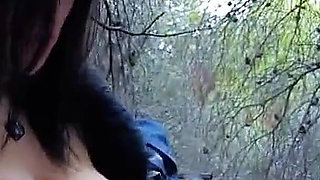 Horny teen Lisa fucked in the ass by forester in the forest
