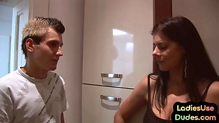 Stockings femdom pegging useless guy