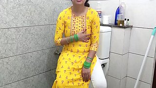 Indian stepmom fucks step son in bathroom dirty talk Hindi audio