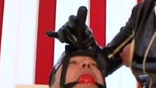Humiliates penis squeezing