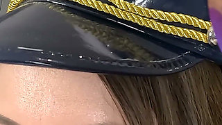 Sailor Girl Brook Logan Fucks Her Creamy Pussy with a Glass Dildo - Solo Masturbation in White Stockings & Knickers (4k)