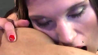 Brunette Slut Gets Gangbanged and Face Covered in Cum