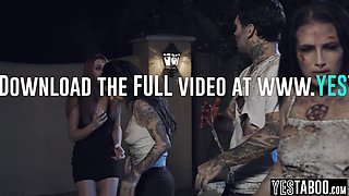 Redhead screwed in a paranormal foursome