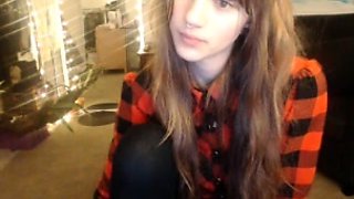 Cute amateur brunette naughty in solo jerking show on camera