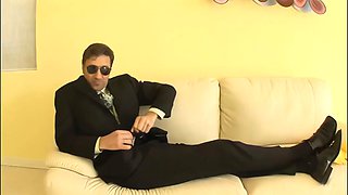 Blonde MILF Aline Double-Penetration Pantyhose Cumshot Pussy