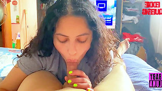 Argentinian Slut Babyluna939 Sucks My Dick, Jerks off My Tits Until I Run Out of Milk and Takes It All Part 1