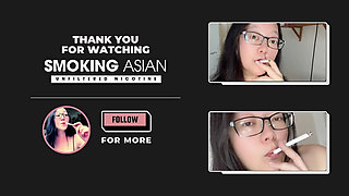 Naughty Smoking Asian Stepmom: Smoking Tricks + Nipple Play