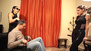 Sexy Dommes Seduce Man in Wheelchair Threesome