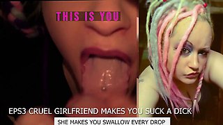 CampSissybois Cruel Girlfriend Commands Dick Sucking and Cum Swallow