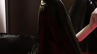 Latex Danielle got an orgasm with a massage vibrator