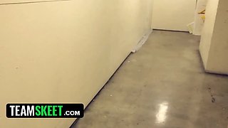 Teamskeet - hot brunette with brilliant melons and lovely round butt slurp on big throbbing shaft