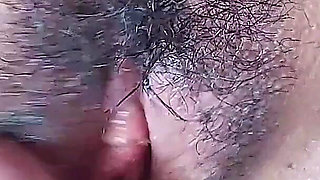 Cum on My Hairy Pussy, but First Tuck It a Little Inside Me.