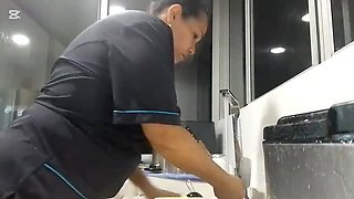 Colombian MILF with Big Ass Gets Horny and Masturbates in Office Bathroom - Amateur Latina POV