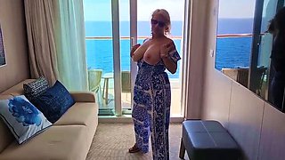 Mistress Thursday Big Tits MILF Mom Masturbating Pussy on Cruise Ship Voyeur HD