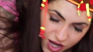 Pocahotass: Horny Indian Babe Fucks, Sucks Cock and Swallows Cum in Wild Threesome