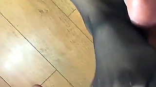 Extremely Hot Blonde Secretary Giving Footjob & Handjob with Stockings. POV