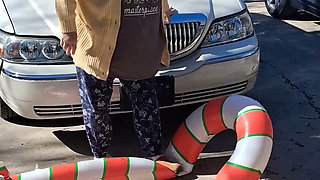 Big Beautiful Woman Nurse Vicki Crushes This Blow up Candy Cane