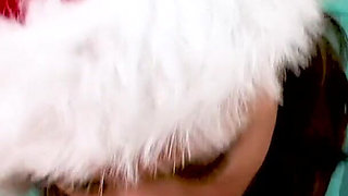 Sexy milf Katie Angel POV blowjob and swallow on x-mas