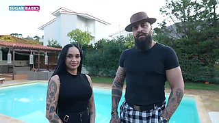 Hot Latina Sophia Reis sucks big Latino cock in HD cowgirl sex on Sugarbabestv