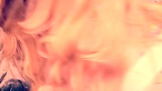 Horny Blonde Tgurl shows off her big ass then masturbate
