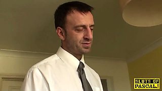 Facefucked british grandma frigged in her butt