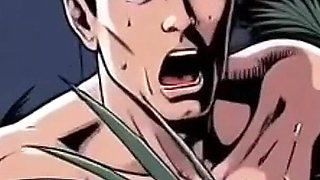 Sexy White Wife Tastes a Big Black Cock in Front of Her Cuckold Husband. Cartoon Comic Story