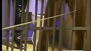 Blonde femdom and brunette mistress tormenting old slave