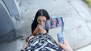 Lynn Tests New Gimbal with Outdoor Blowjob