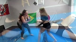 Blonde and brunette lesbians licking and sucking pussy