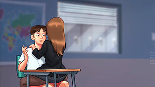 Miss Bissette Teaches Anon French Kiss - Summer Time Saga Gameplay