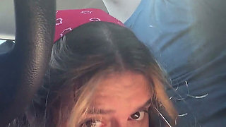 Hairy Pussy Slut Gives Me a Car Blowjob During Roadtrip! Chloe Kreams, Steve Rickz