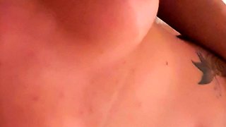 Ebony tranny Brii jerks her black boner in solo masturbation