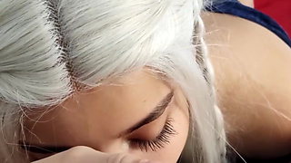 My White Haired Blonde Giving a Perfect Deep Throat