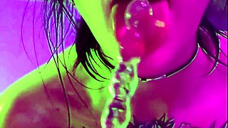 !!hot goth girl with tattoos and a fat ass in fishnets!!