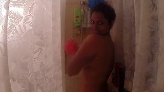 Indian babe Horny Lily striptease in shower