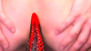 Teen Babe Ride Thick Monster Dildo. Orgasm. Gape