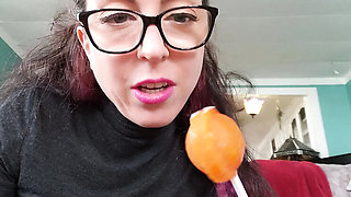 Nerdy Faery Loves Lollipops In Her Tight Asshole - Sweet Food Insertion Fetish