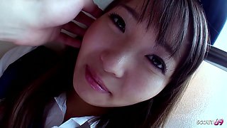 Curvy Japanese Teen with Big natural Tits get First Time Creampie by older Guy at Uncensored Full POV Sex