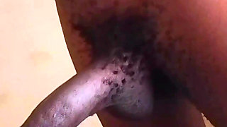 Stroking My Long Fat Cock with Saggy Balls