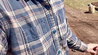 Pee on the Ground Near Truck Wheel