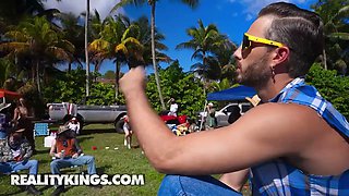 Reality kings - cheerleader kait’s uproarious outdoor party turns horny with pussy have fun and naughty riding